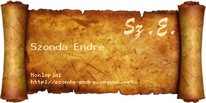 Szonda Endre névjegykártya